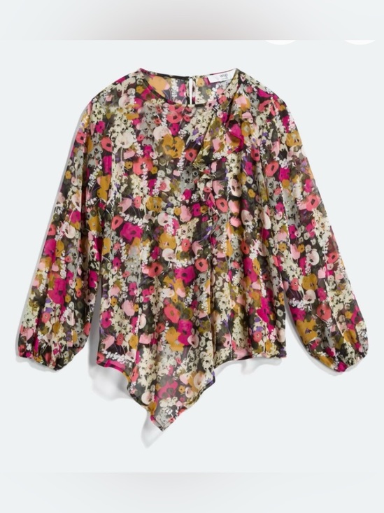 Wisp Tops - Floral Print Asymmetrical Women's Blouse